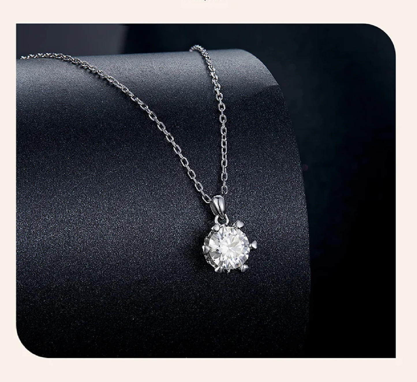 Nicky 03 - 1 Carat Moissanite Pendant Necklace