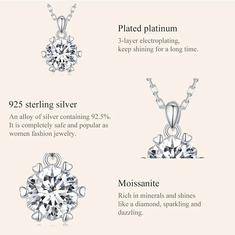 Nicky 03 - 1 Carat Moissanite Pendant Necklace